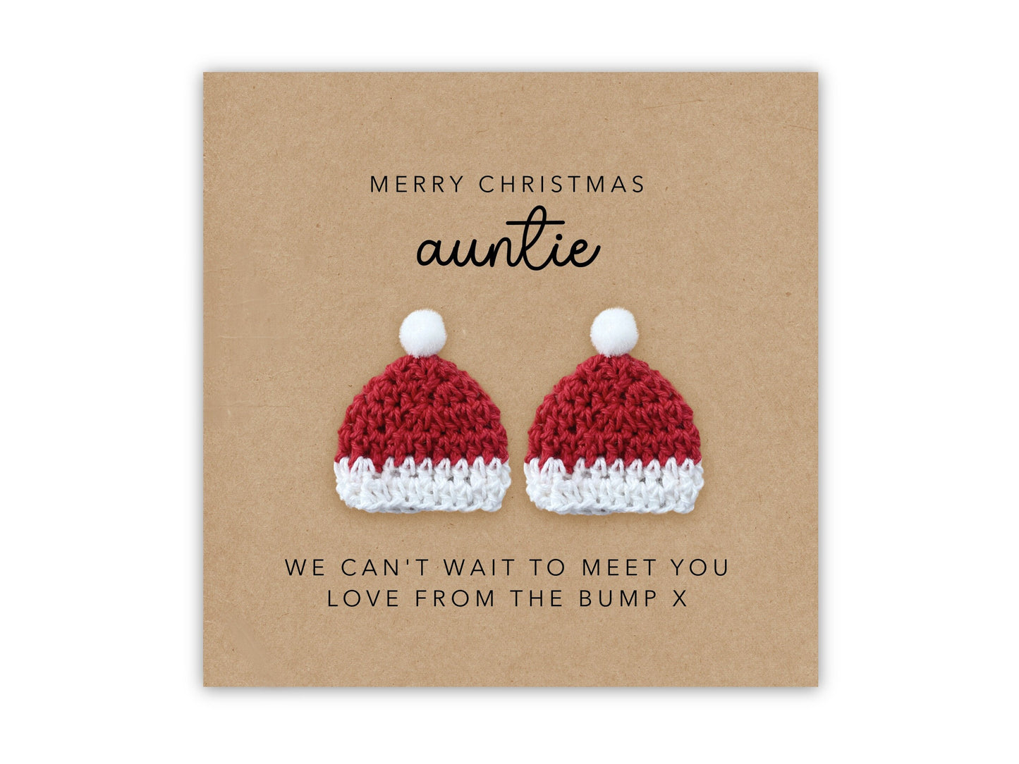 Merry Christmas Auntie to be From Bump Twins, Christmas Card For Auntie, Auntie To be Christmas Card, Cute Christmas Card From Bump Twins