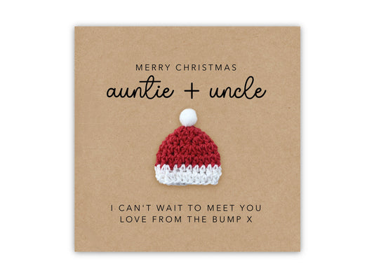 Merry Christmas Uncle and Auntie From Bump, Christmas Card Uncle Auntie To be Christmas Card, Cute Christmas Card From Bump, Auntie to be