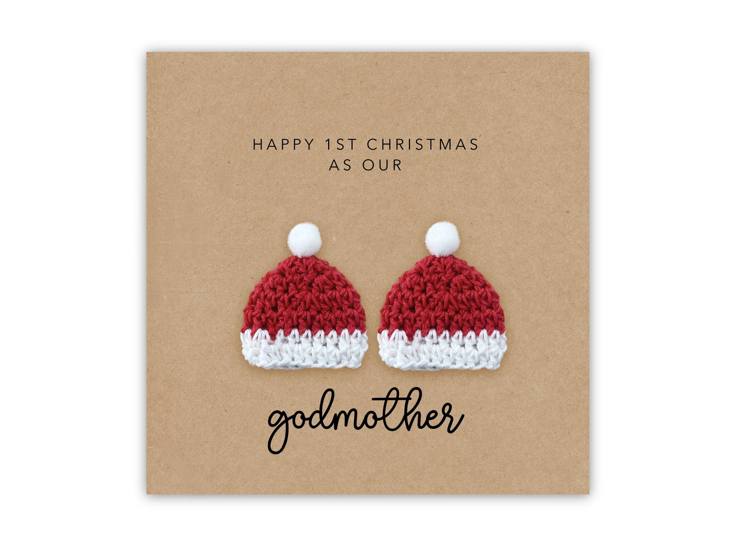 Christmas Card for Godmother to Twins,  1st Christmas Card for Godmother, First Christmas Card for Godmother, Our 1st Christmas Godmother