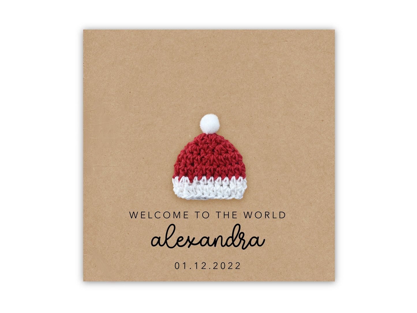 Personalised New Baby Card Christmas Baby, Keepsake Baby, Custom Welcome to the World Card, Baby Congratulations Card, New Arrival Baby Card
