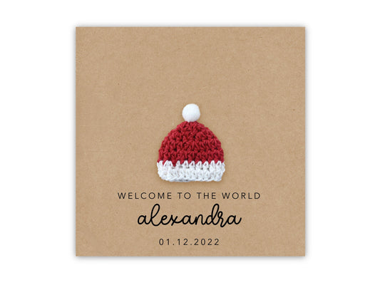 Personalised New Baby Card Christmas Baby, Keepsake Baby, Custom Welcome to the World Card, Baby Congratulations Card, New Arrival Baby Card