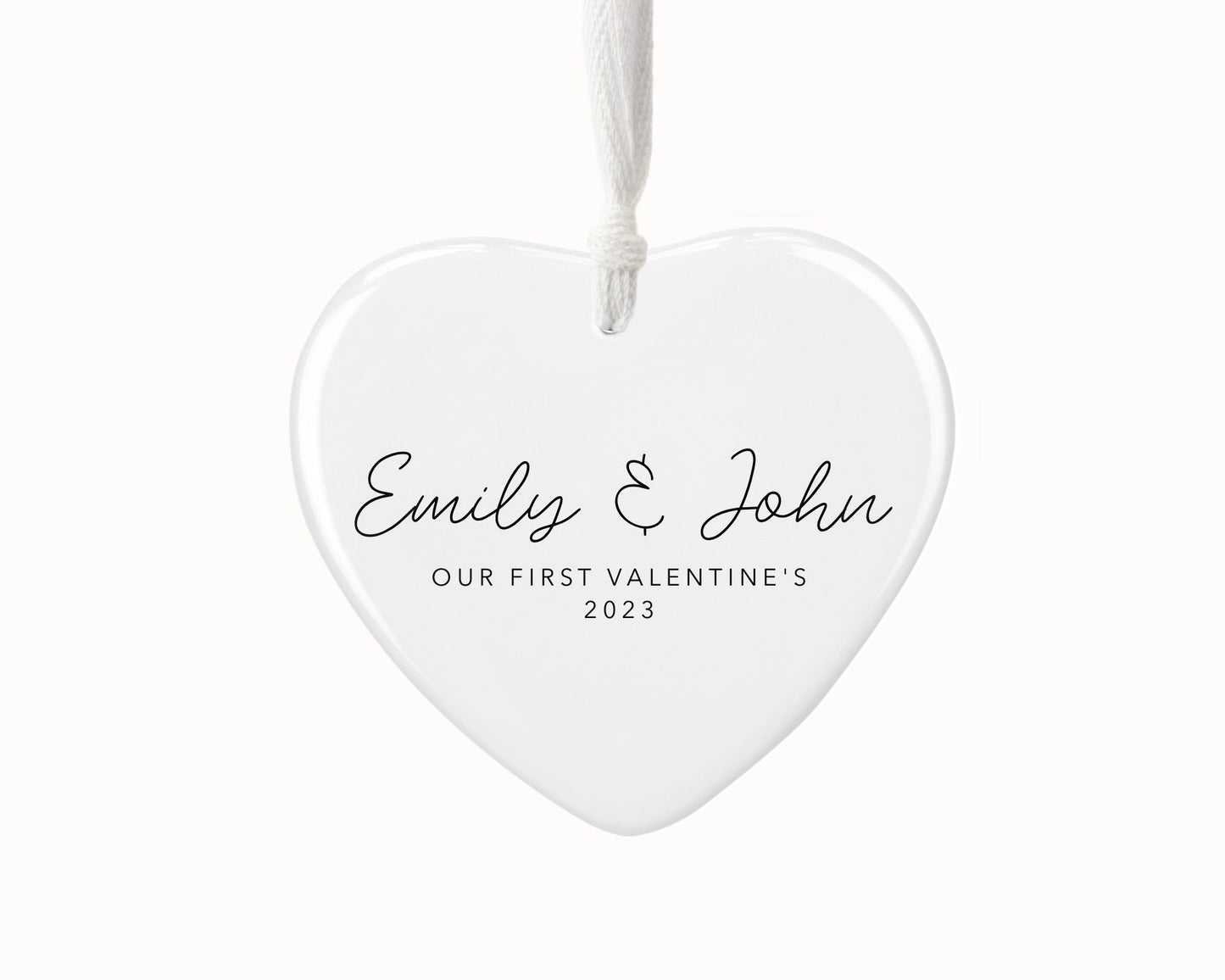 Happy 1st Valentines Day Gift, Valentines Personalised, First Valentine's Day together tag, Ornament Keepsake Gift Tag, Valentine's