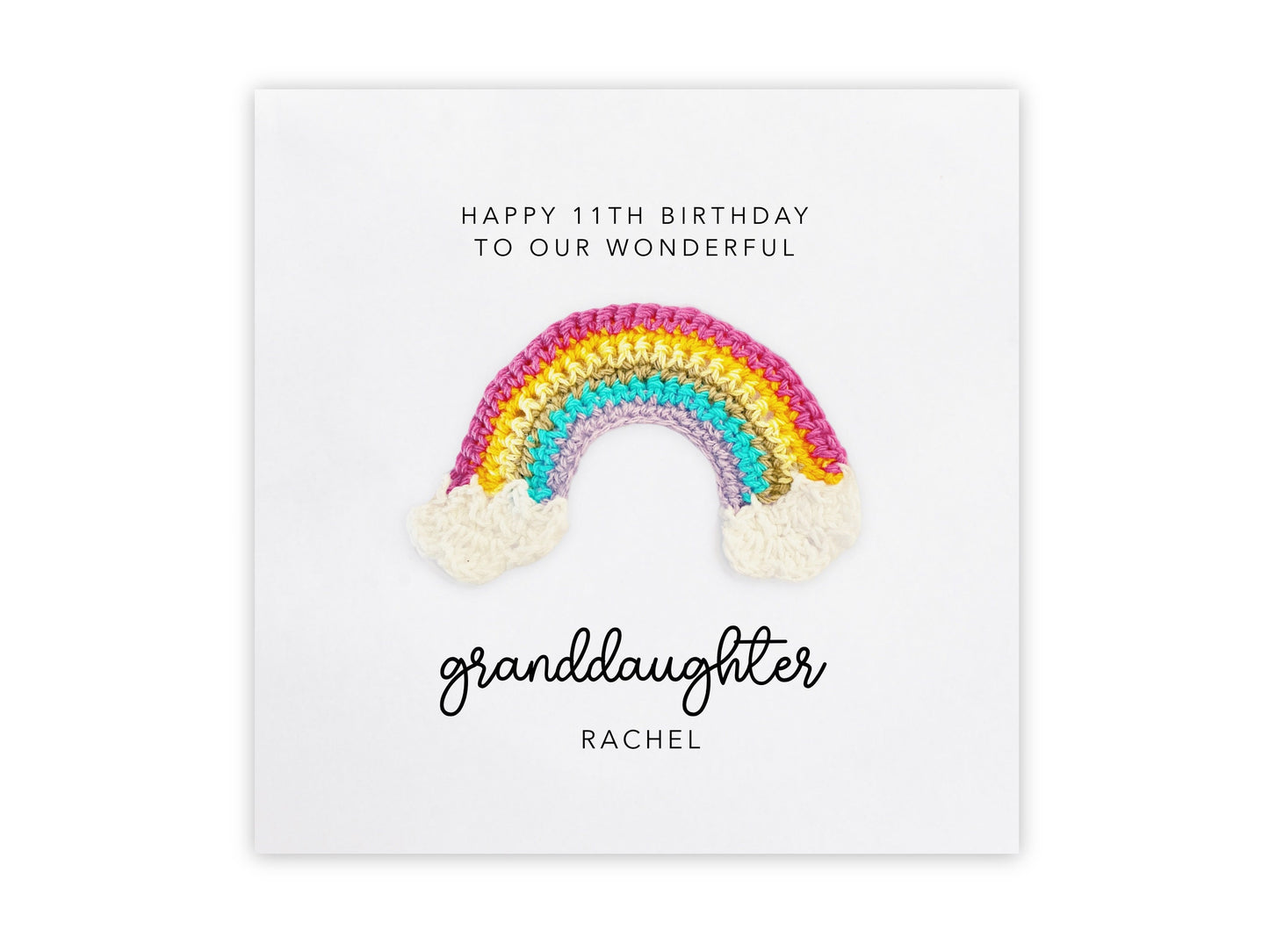 Personalised Happy Birthday Granddaughter, To A Special Granddaughter, First Birthday Card, Granddaughter Birthday Card, Rainbow Custom