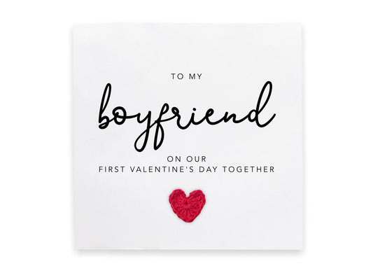 Happy 1st Valentines Day As My Boyfriend, Valentines card for Boyfriend First Valentines , One Year Anniversary, First Valentine's