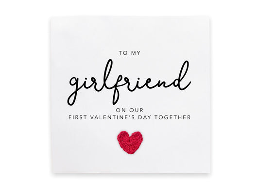 Happy 1st Valentines Day As My Girlfriend, Valentines card for Girlfriend First Valentines , One Year Anniversary, First Valentine's