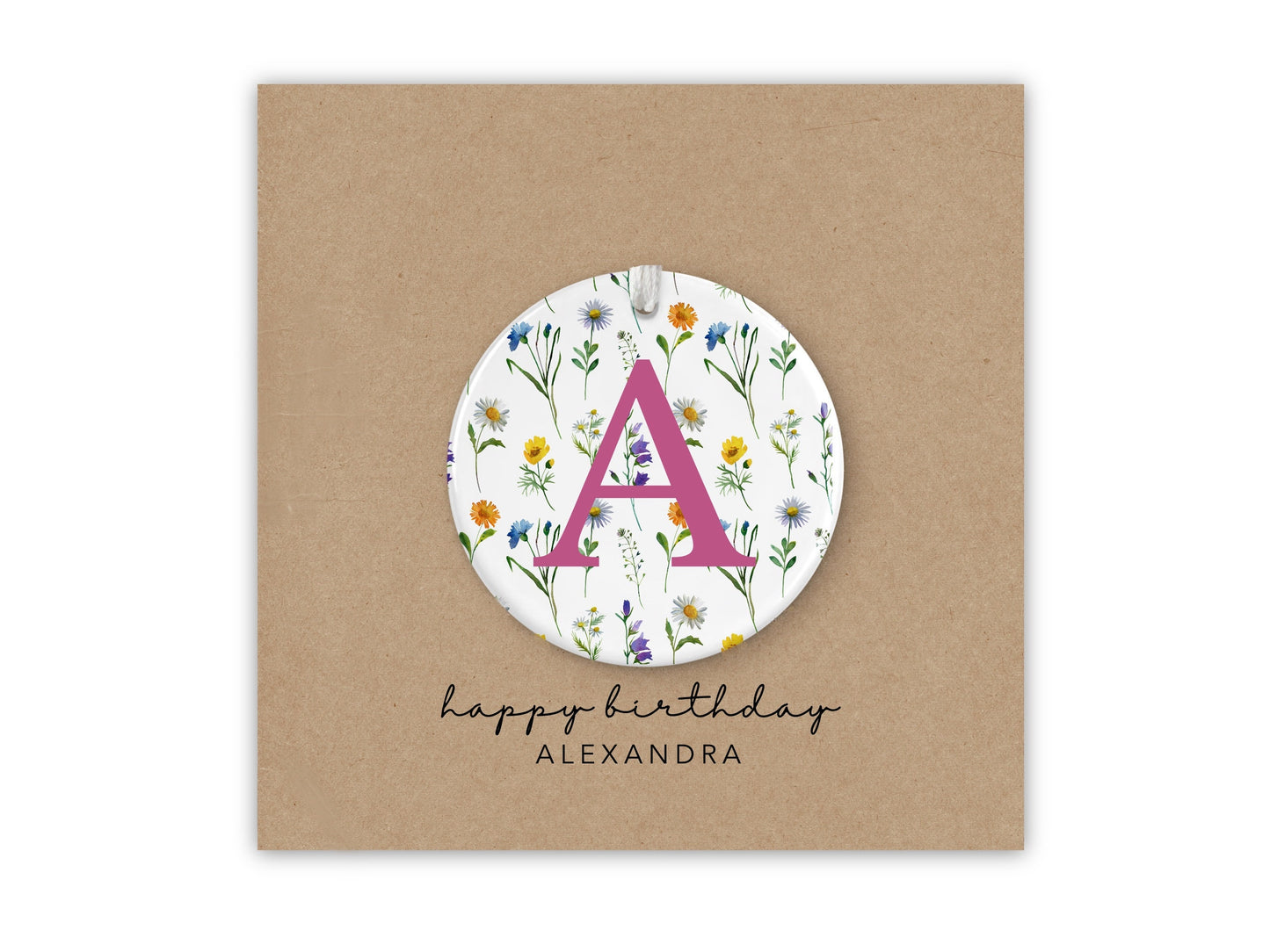 Personalised Happy Birthday Keepsake Card, Happy Birthday Card for Friend, Sister, Mum, Grandma, Ornament Birthday Card for her, Birthday