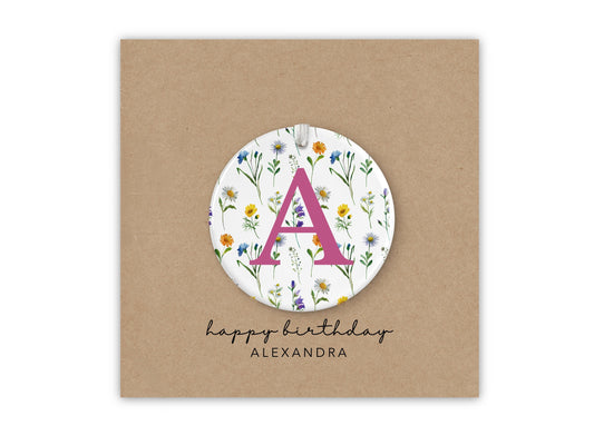 Personalised Happy Birthday Keepsake Card, Happy Birthday Card for Friend, Sister, Mum, Grandma, Ornament Birthday Card for her, Birthday