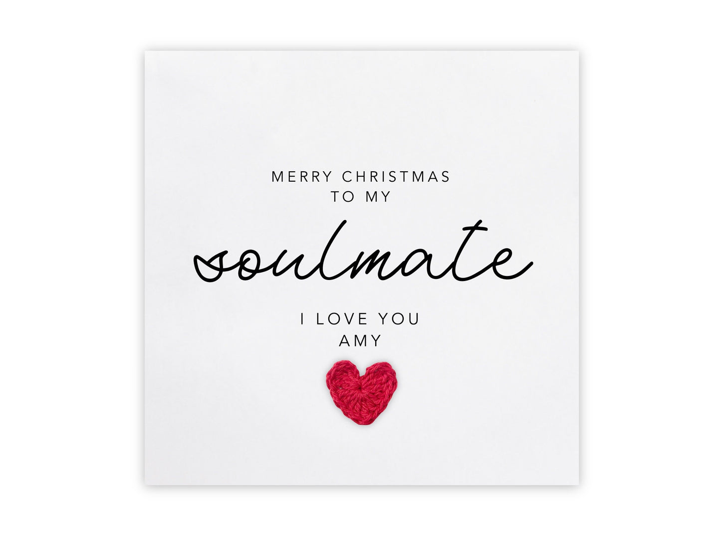 Merry Christmas To My Soulmate, Christmas card for partner wife husband girlfriend boyfriend, Personalised Christmas Card for Partner, Love