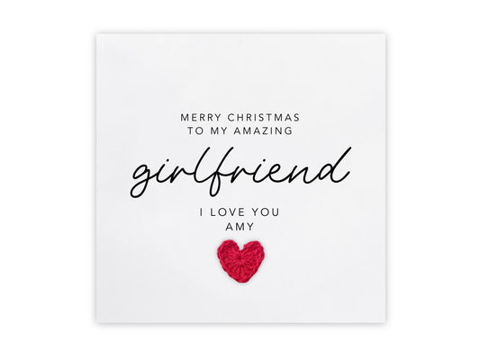 Merry Christmas To My Girlfriend, Christmas card for partner boyfriend, Personalised Christmas Card for Partner, I love you