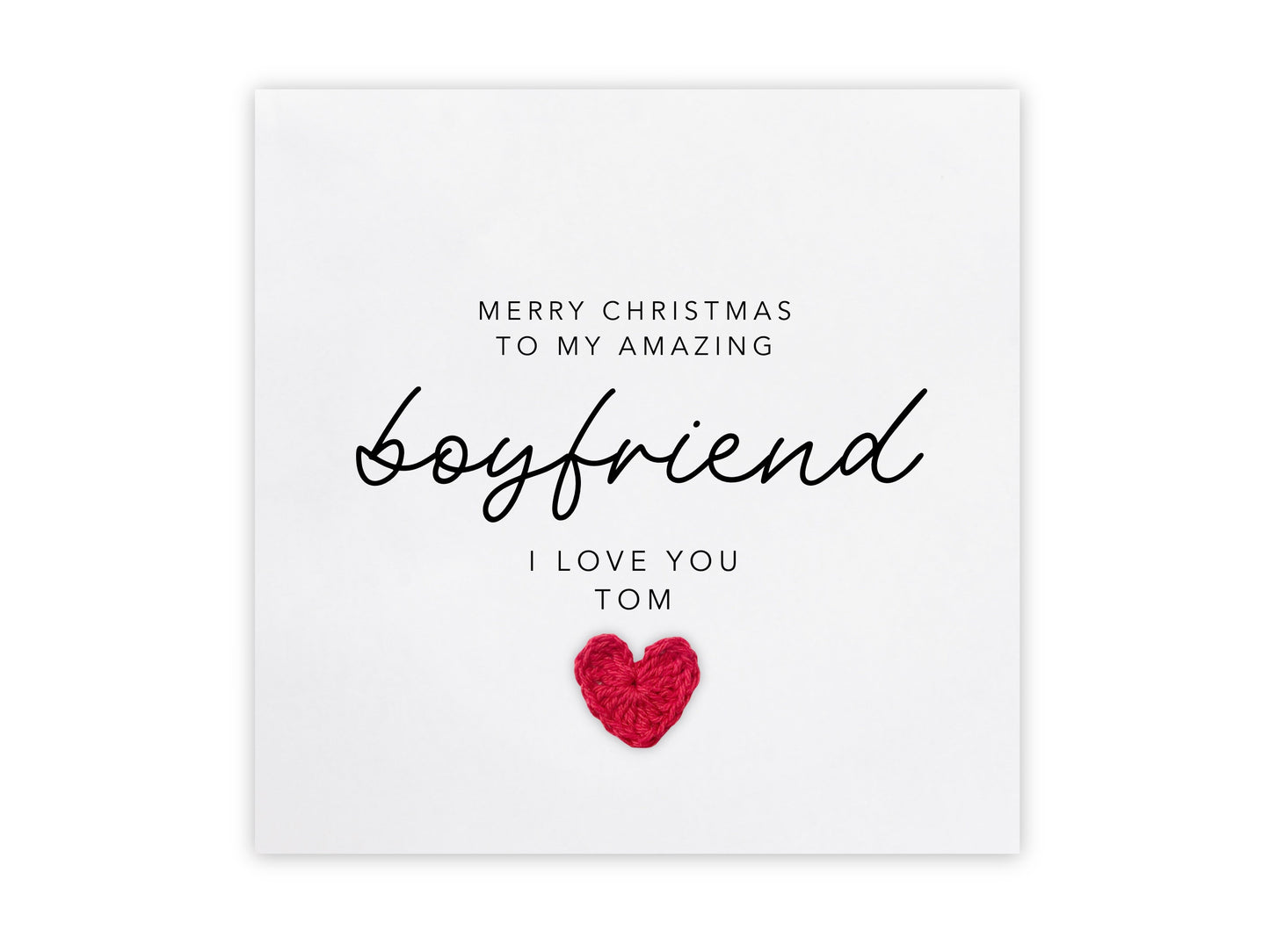 Merry Christmas To My Boyfriend, Christmas card for partner boyfriend, Personalised Christmas Card for Partner, I love you