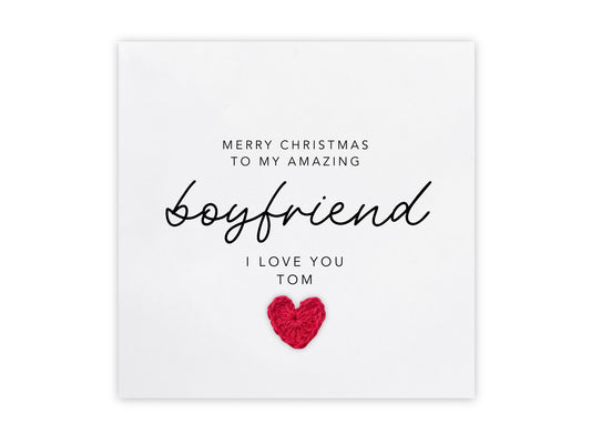 Merry Christmas To My Boyfriend, Christmas card for partner boyfriend, Personalised Christmas Card for Partner, I love you