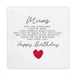 Mum Birthday Card, Card For Mum's Birthday, Birthday Card For Her, Poem Birthday Card Mum, Special Mum Birthday Card