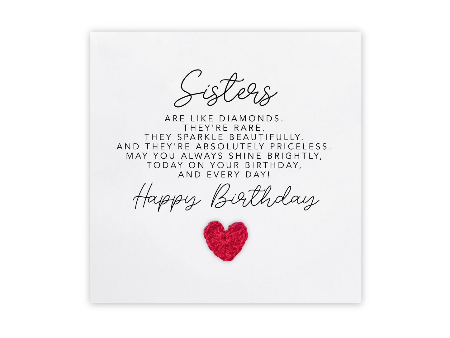 Sister Birthday Card, Card For Sister's  Birthday, Birthday Card For Her, Poem Birthday Card Sister, Special Sister Birthday Card