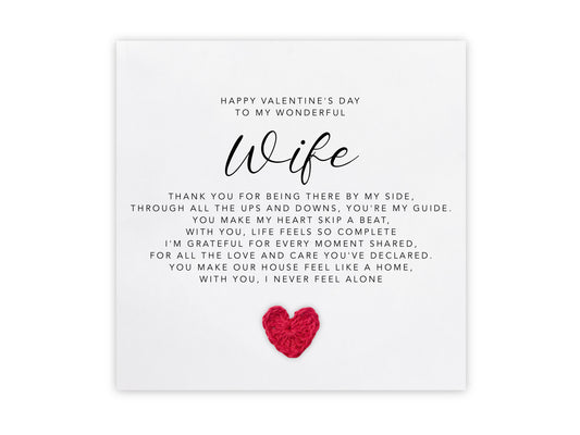 Happy Valentines Day card, wife valentines card, romantic, poem  Love You Valentines Card, Poem Valentine's Card For Partner for her, wife