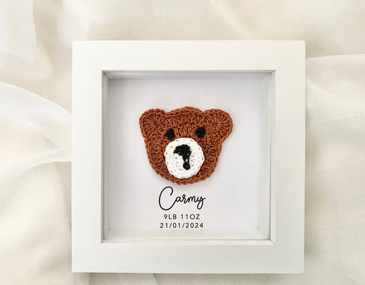 New Baby Gifts, Baby Boy Gift, Gifts For Newborn, 1st Birthday gift, Frame, Welcome baby bear, Baby Frame, Personalised Keepsake Nursery,