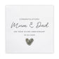 25th Silver Anniversary Card, Golden Wedding Anniversary,Silver, Happy 25th Wedding Card, Card For Mum & Dad  Couple, Parents