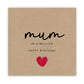 Special Mum birthday Card - Mum In A Million Card - Birthday Card Mum - Simple Card From Daughter / Son  - Handmade - Send to recipient