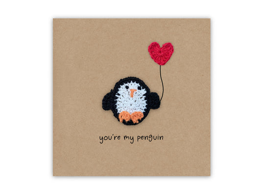 Penguin Anniversary Card, Love Valentines Anniversary Wedding Card, Penguin Card, Happy Valentines Day, I love you, You're My Penguin